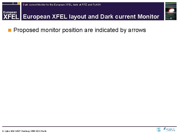 Dark current Monitor for the European XFEL, tests at PITZ and FLASH European XFEL