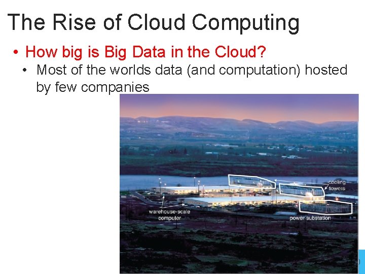 The Rise of Cloud Computing • How big is Big Data in the Cloud?