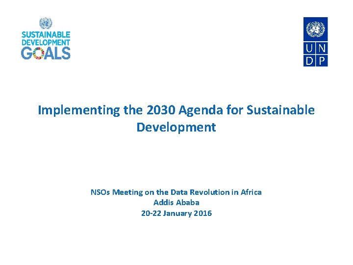 Implementing the 2030 Agenda for Sustainable Development NSOs Meeting on the Data Revolution in