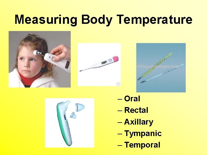 Measuring Body Temperature – Oral – Rectal – Axillary – Tympanic – Temporal 