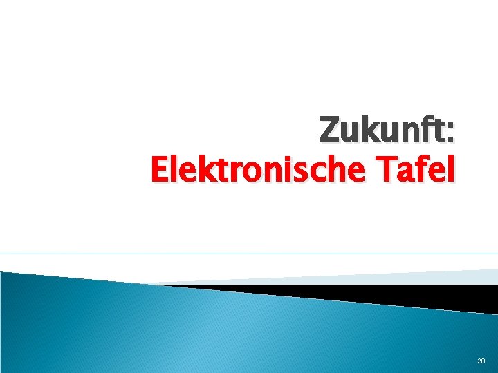 Zukunft: Elektronische Tafel 28 