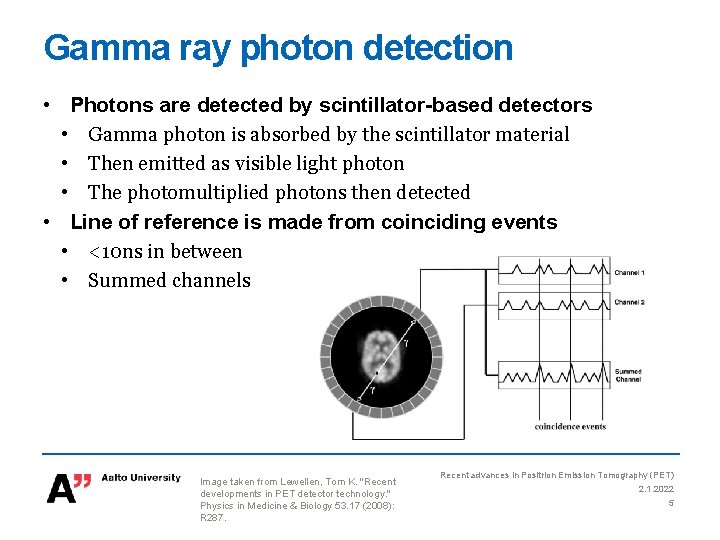 Gamma ray photon detection • Photons are detected by scintillator-based detectors • Gamma photon