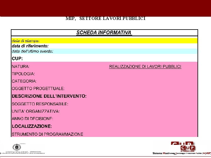 MIP, SETTORE LAVORI PUBBLICI 