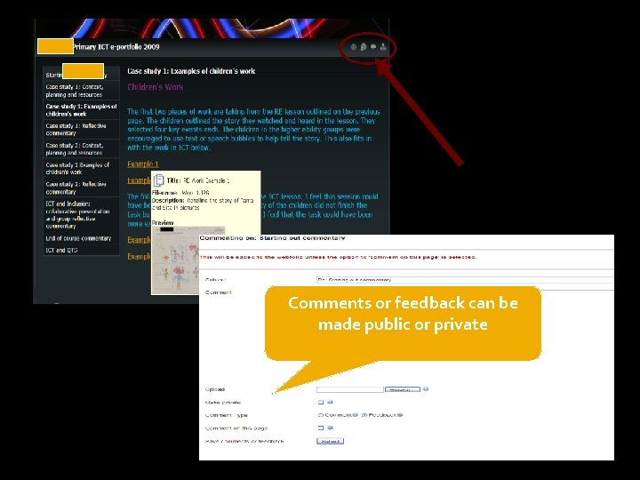 Add a comment feature for each page Comments or feedback can be made public