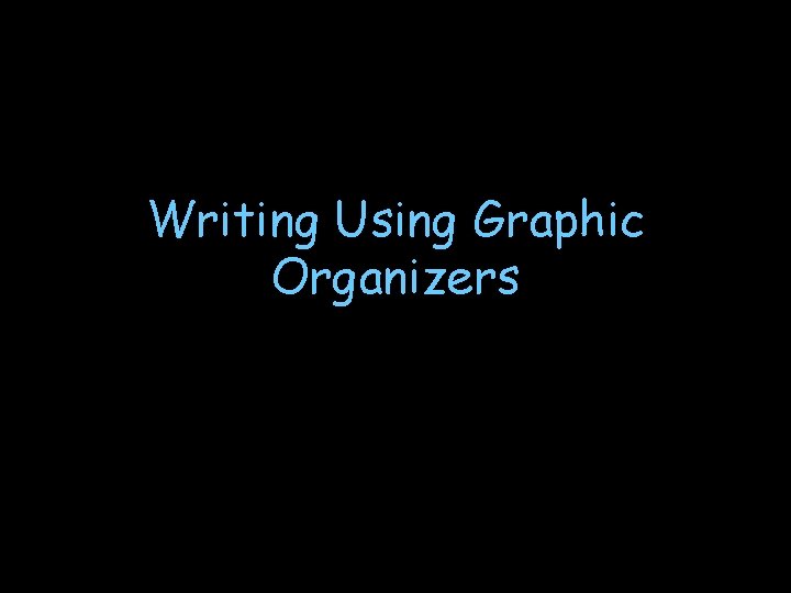 Writing Using Graphic Organizers Writing Using Graphic Organizers