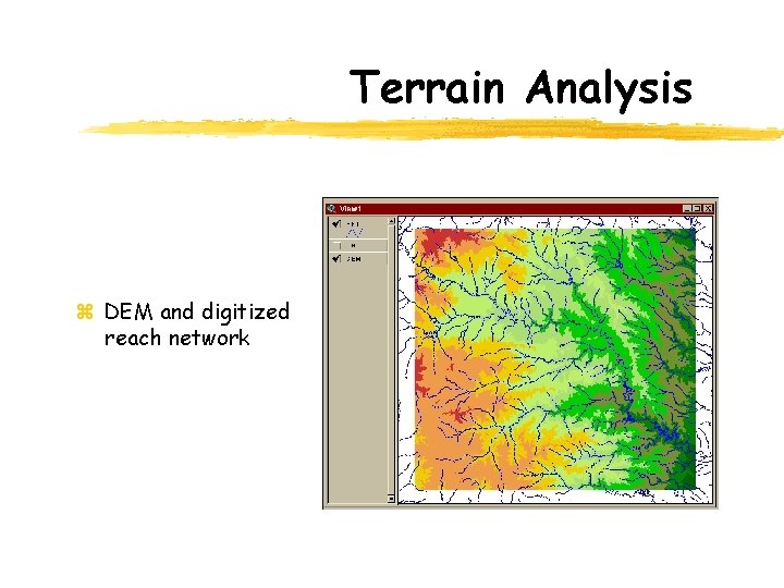 Terrain Analysis z DEM and digitized reach network 