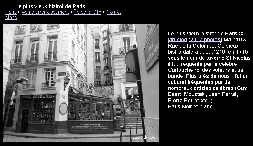  Le plus vieux bistrot de Paris > 4ème arrondissement > Île de la