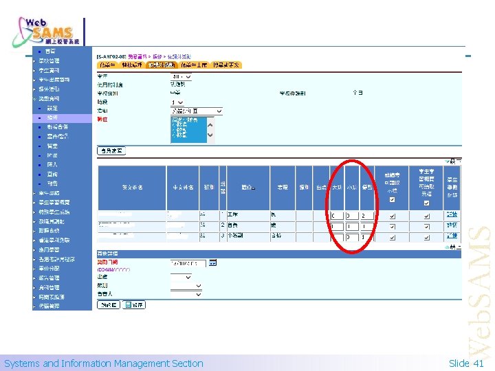 Systems and Information Management Section Slide 41 