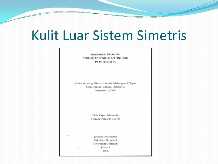 Kulit Luar Sistem Simetris Kulit Luar Sistem Simetris