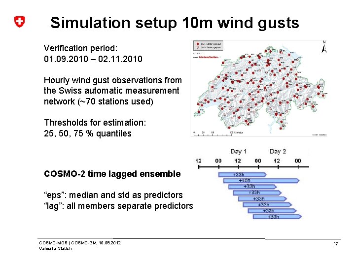 Simulation setup 10 m wind gusts Verification period: 01. 09. 2010 – 02. 11.