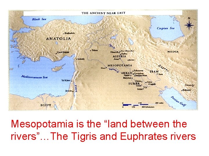 Mesopotamia is the “land between the rivers”…The Tigris and Euphrates rivers 
