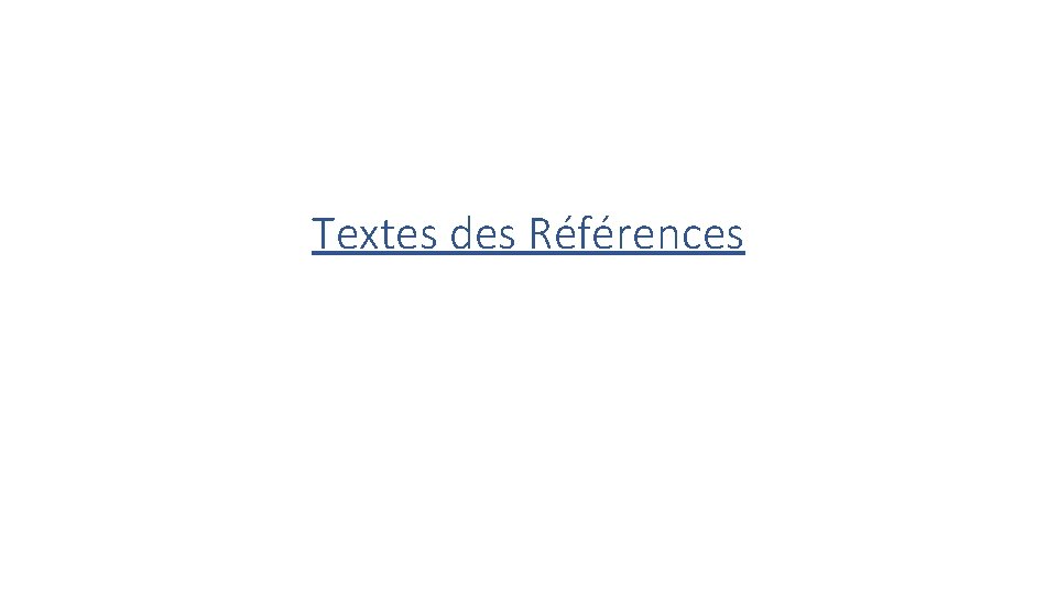 Textes des Références 