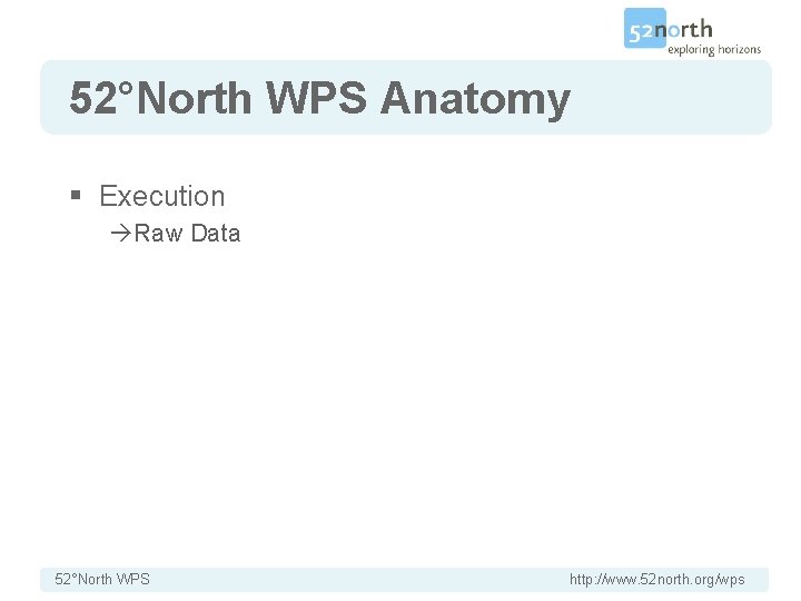 52°North WPS Anatomy § Execution Raw Data 52°North WPS http: //www. 52 north. org/wps