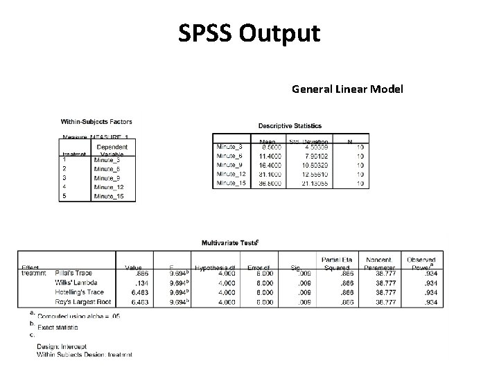 SPSS Output General Linear Model 
