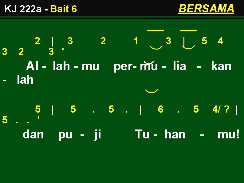 BERSAMA KJ 222 a - Bait 6 2 3 2 | 3 3 '