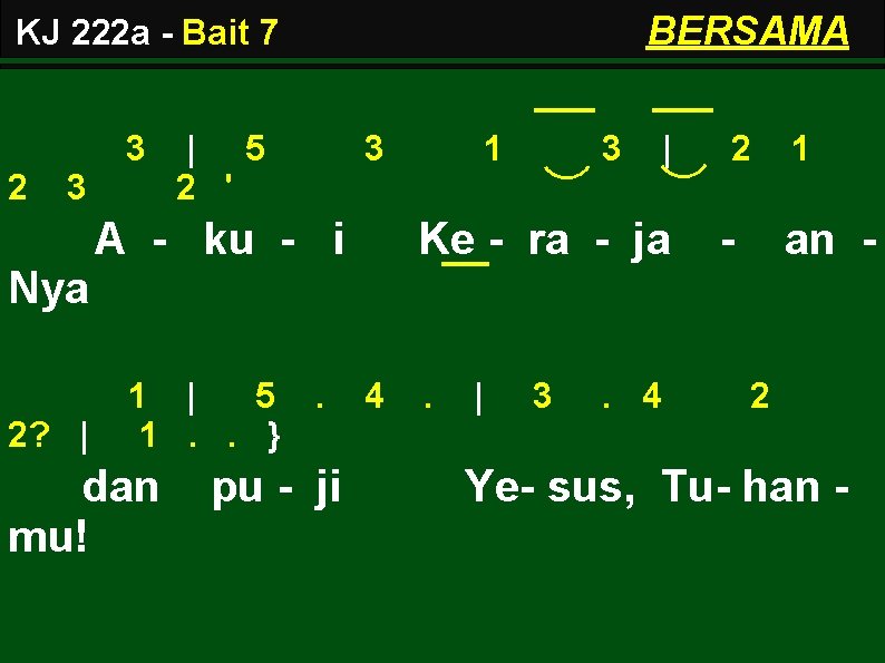 BERSAMA KJ 222 a - Bait 7 3 2 3 | 5 2 '