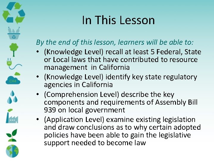 In This Lesson By the end of this lesson, learners will be able to: In This Lesson By the end of this lesson, learners will be able to: