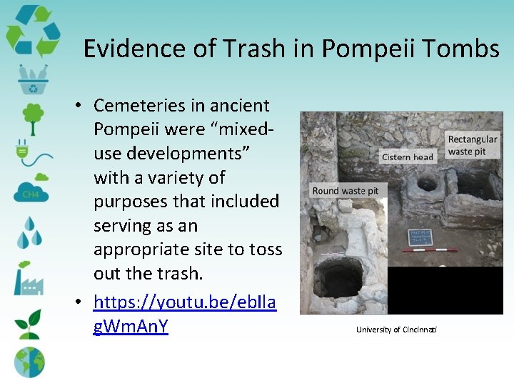 Evidence of Trash in Pompeii Tombs • Cemeteries in ancient Pompeii were “mixeduse developments” Evidence of Trash in Pompeii Tombs • Cemeteries in ancient Pompeii were “mixeduse developments”
