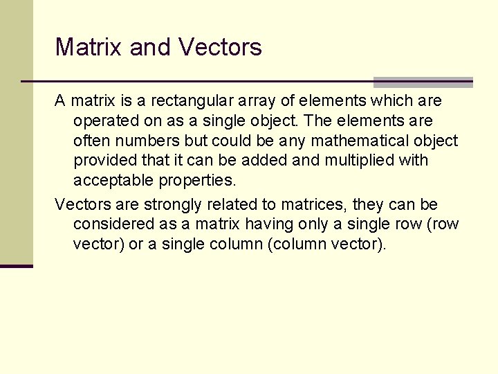 ENM 503 The Matrix Everything you would want
