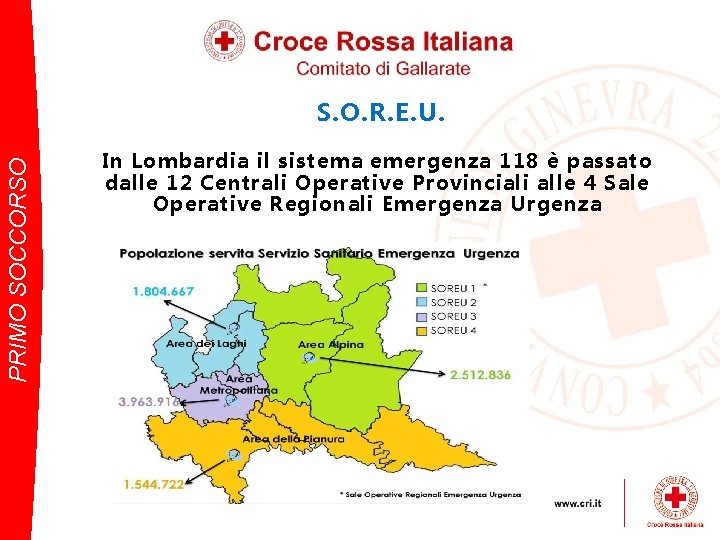 PRIMO SOCCORSO S. O. R. E. U. In Lombardia il sistema emergenza 118 è