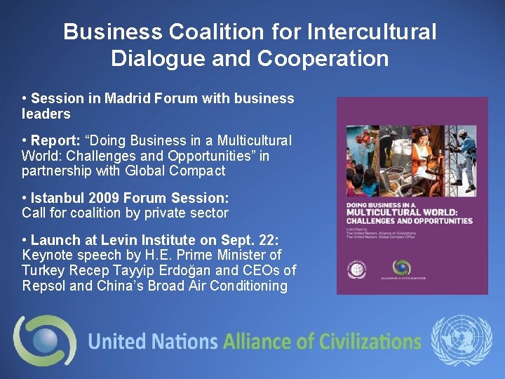 Business Coalition for Intercultural Dialogue and Cooperation • Session in Madrid Forum with business