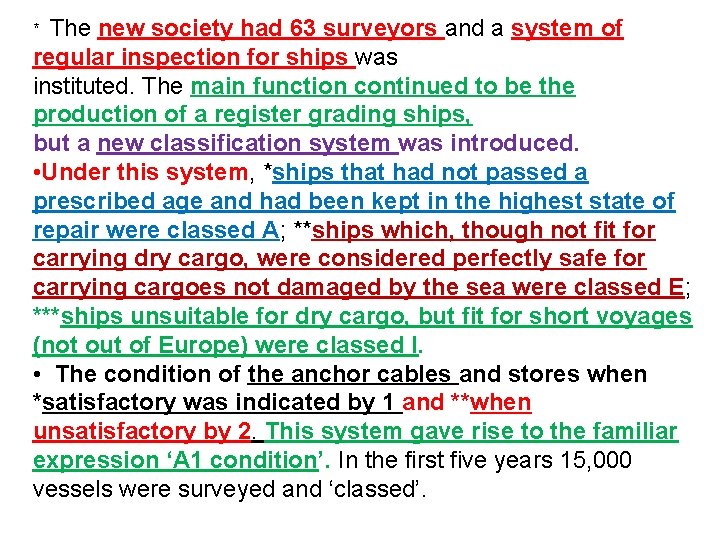 The new society had 63 surveyors and a system of regular inspection for ships