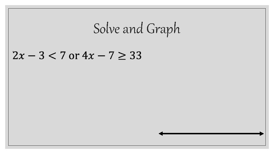 Solve and Graph ◦ 