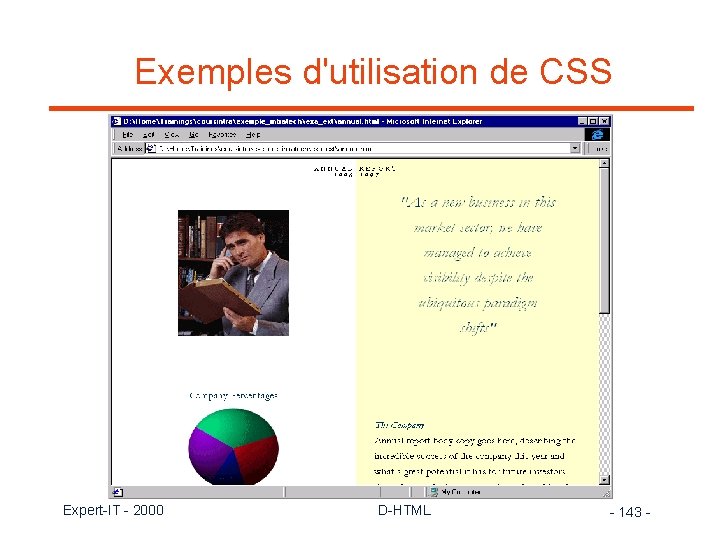 Exemples d'utilisation de CSS Expert-IT - 2000 D-HTML - 143 - 