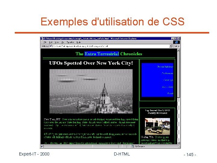 Exemples d'utilisation de CSS Expert-IT - 2000 D-HTML - 145 - 