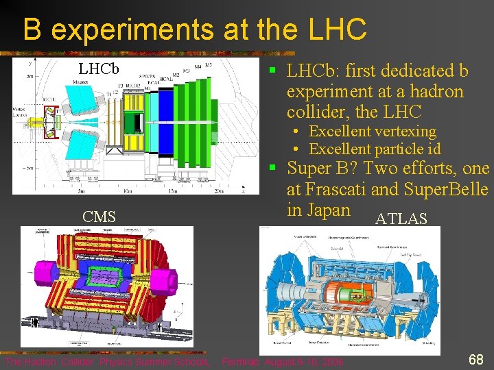 B experiments at the LHCb § LHCb: first dedicated b experiment at a hadron