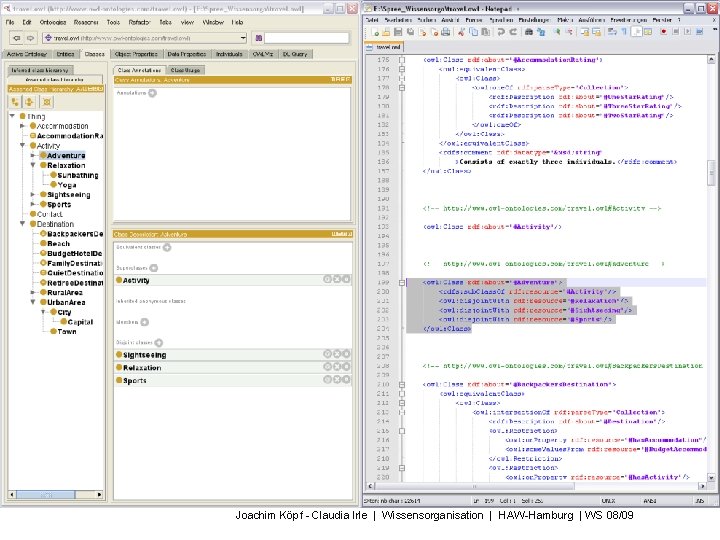 XML / RDF / OWL in Protégé Aufbau · OWL · Code · Demo