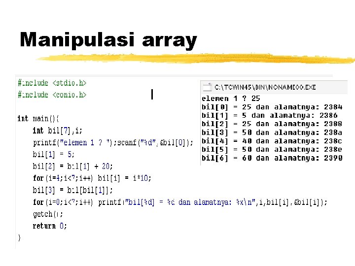 Manipulasi array 