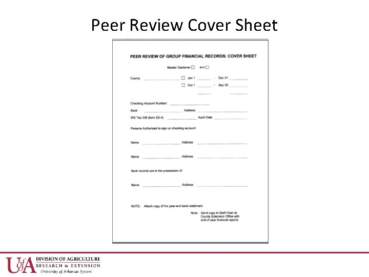Peer Review Cover Sheet 