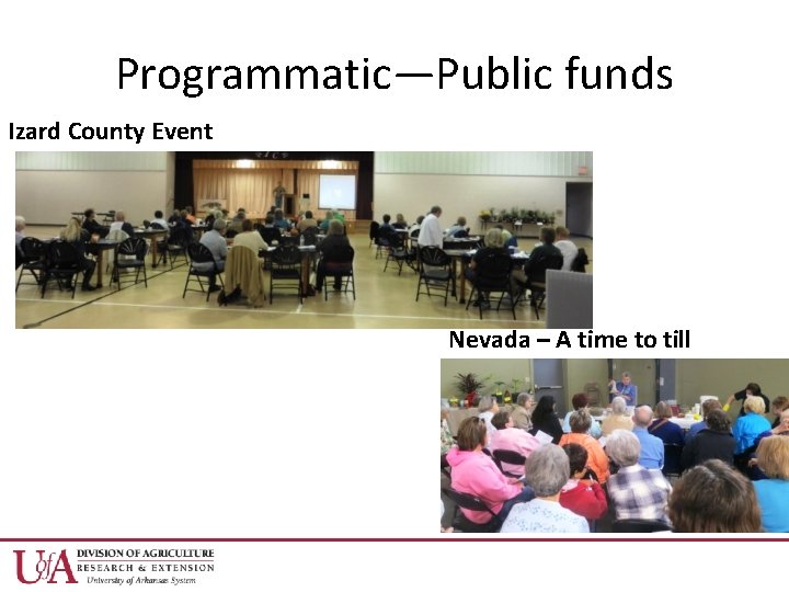 Programmatic—Public funds Izard County Event Nevada – A time to till 