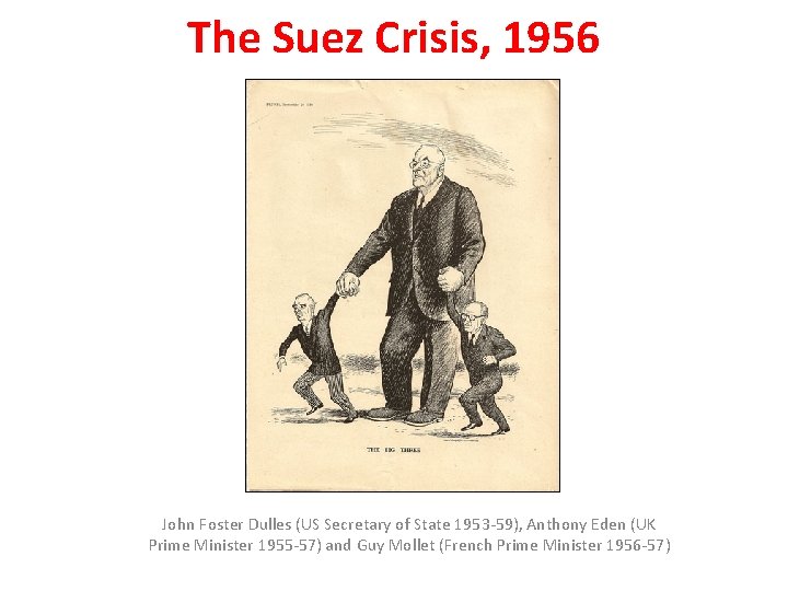 The Suez Crisis, 1956 John Foster Dulles (US Secretary of State 1953 -59), Anthony