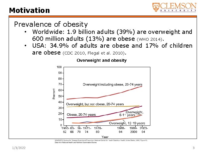 Motivation Prevalence of obesity • Worldwide: 1. 9 billion adults (39%) are overweight and