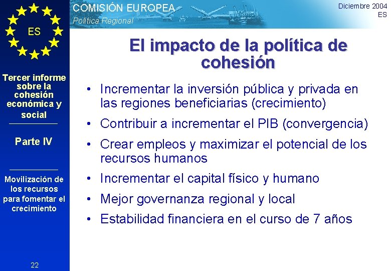 COMISIÓN EUROPEA Política Regional ES Tercer informe sobre la cohesión económica y social Parte