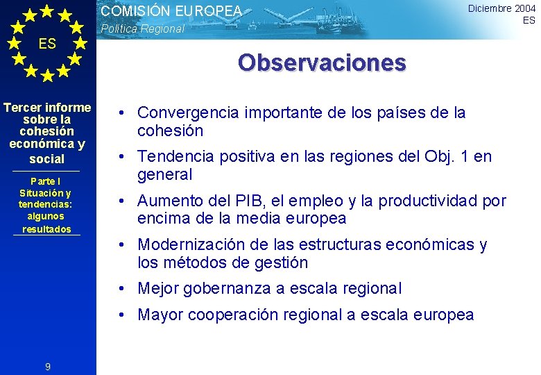 COMISIÓN EUROPEA Política Regional ES Tercer informe sobre la cohesión económica y social Parte
