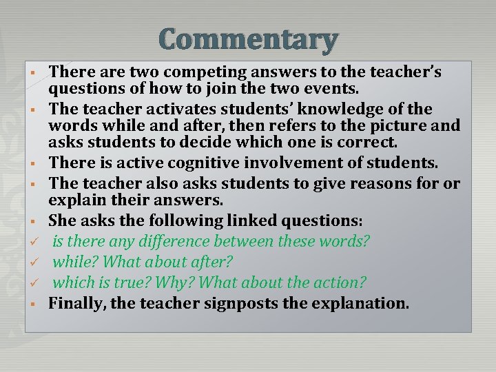 Commentary § § § ü ü ü § There are two competing answers to Commentary § § § ü ü ü § There are two competing answers to