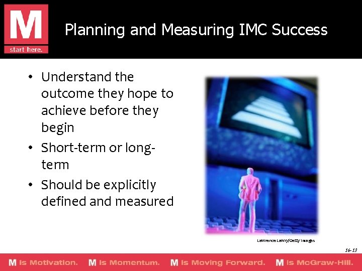 Planning and Measuring IMC Success • Understand the outcome they hope to achieve before