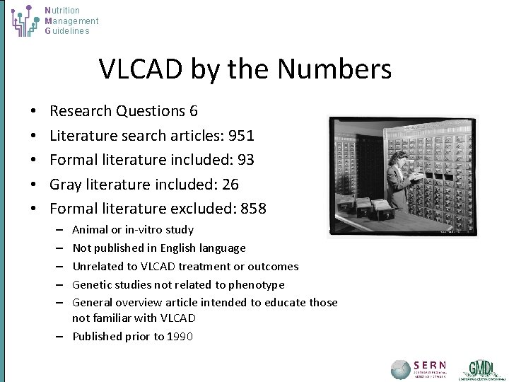 Nutrition Management Guidelines VLCAD by the Numbers • • • Research Questions 6 Literature