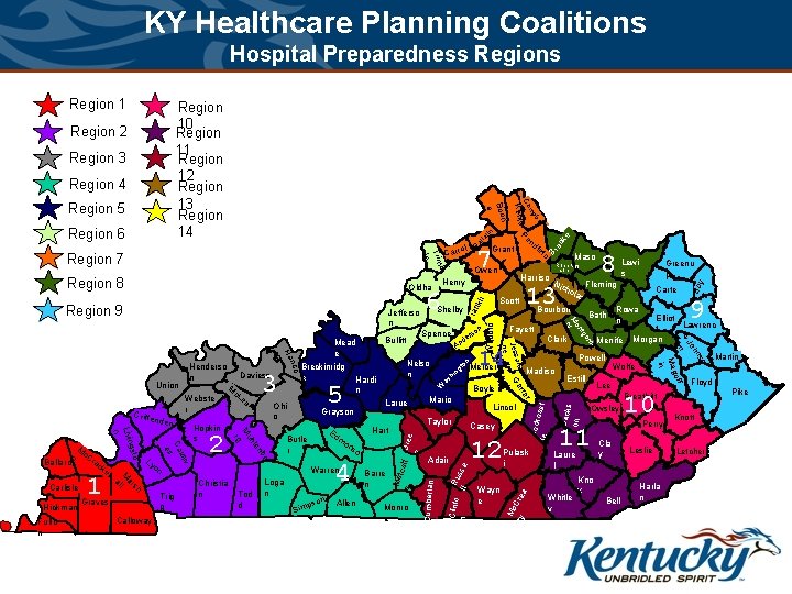 KY Healthcare Planning Coalitions Hospital Preparedness Regions ll be mp b Trim le li