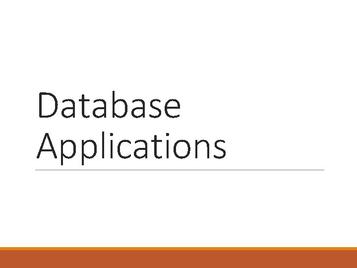 Database Applications 