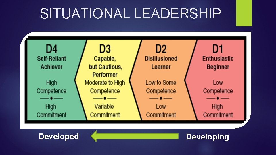 SITUATIONAL LEADERSHIP Developed Developing 