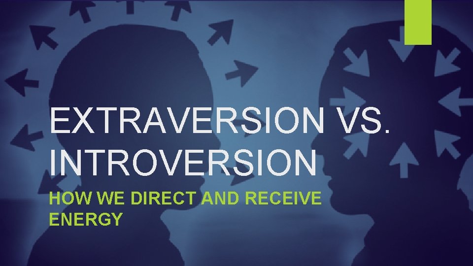 EXTRAVERSION VS. INTROVERSION HOW WE DIRECT AND RECEIVE ENERGY 