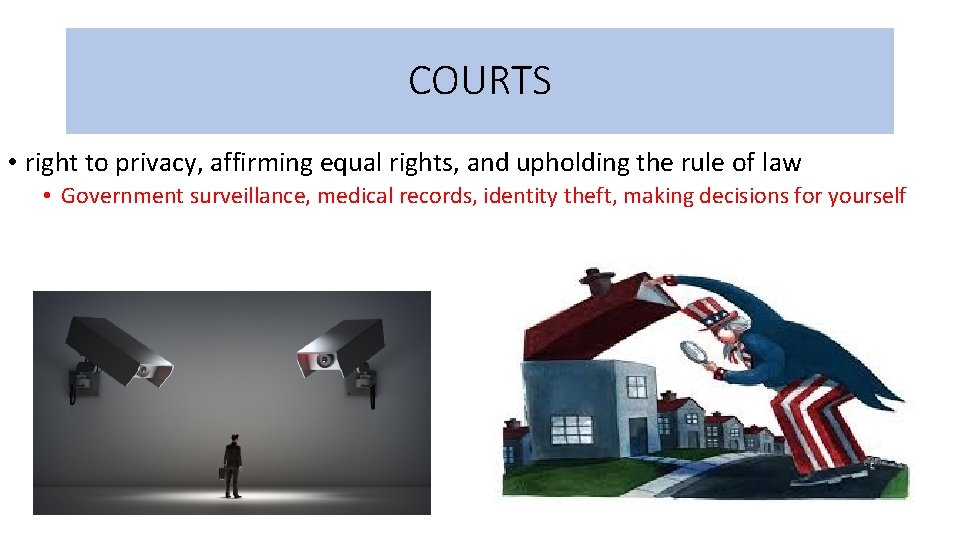 COURTS • right to privacy, affirming equal rights, and upholding the rule of law