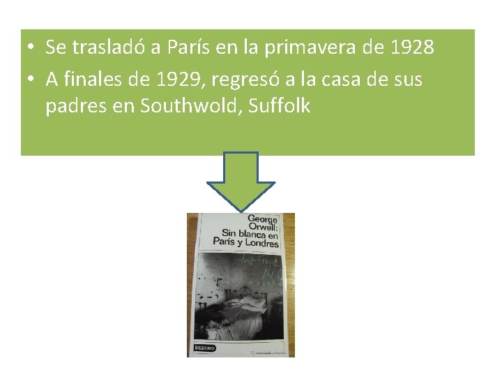  • Se trasladó a París en la primavera de 1928 • A finales