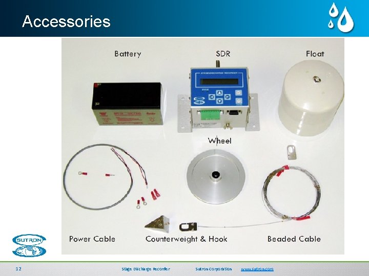 Accessories 12 Stage Discharge Recorder SDI-Link Sutron Corporation www. sutron. com Sutron Corporation sutron.
