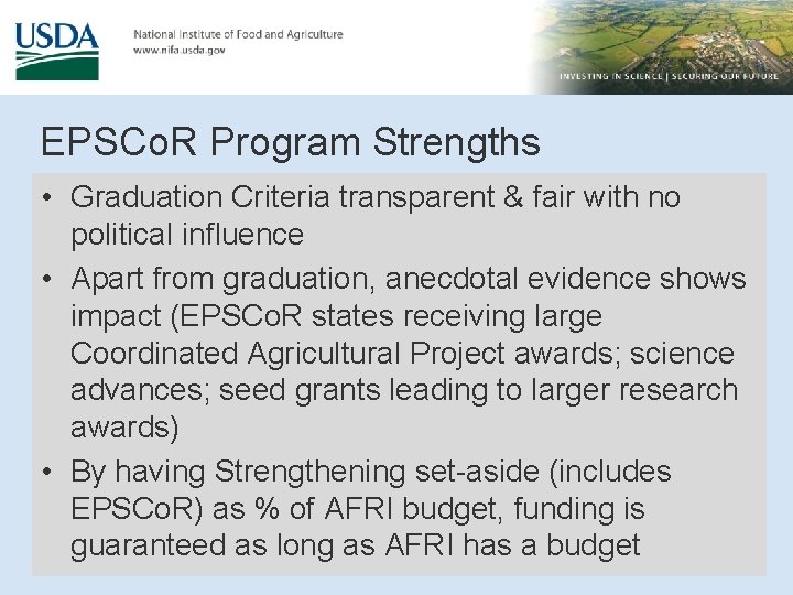 EPSCo. R Program Strengths • Graduation Criteria transparent & fair with no political influence