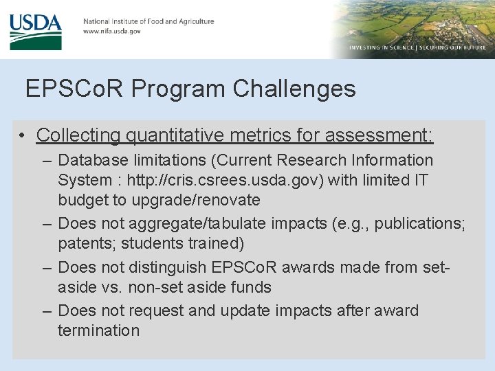 EPSCo. R Program Challenges • Collecting quantitative metrics for assessment: – Database limitations (Current